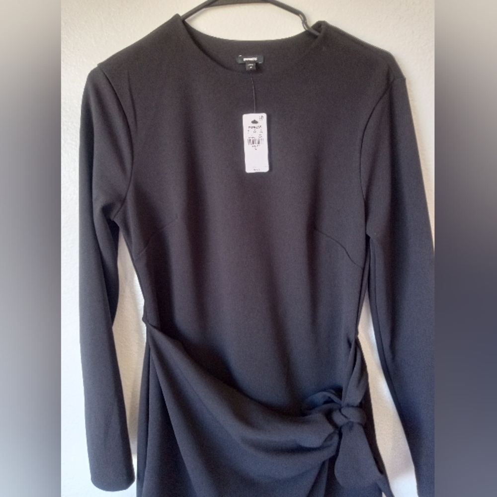Elegant Black Wrap Dress,Size M - Picture 8 of 13